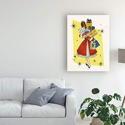 Trademark Fine Art Grace Popp Vintage Christmas II 18x24 Gallery Wrapped Canvas – 18" L x 18" W