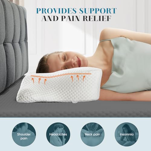 Ergonomic Memory Foam Cervical Pillow - Cooling Neck Support for Side Sleepers