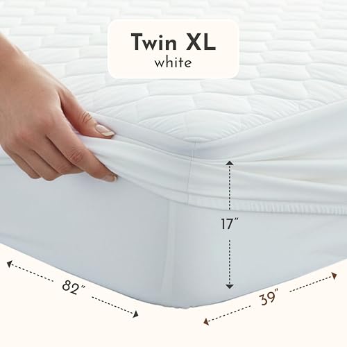 Treescend Organic Cotton Mattress Protector - Quilted Deep Pocket Pad