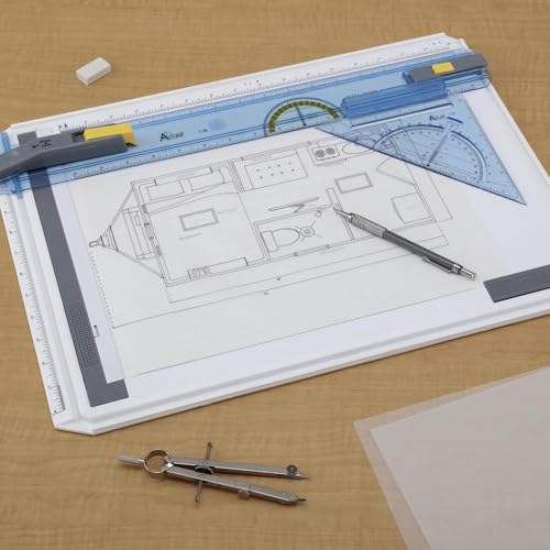 Portable Drafting Board with Parallel Bar and Multi-Tool Kit 14.5"x19.75"