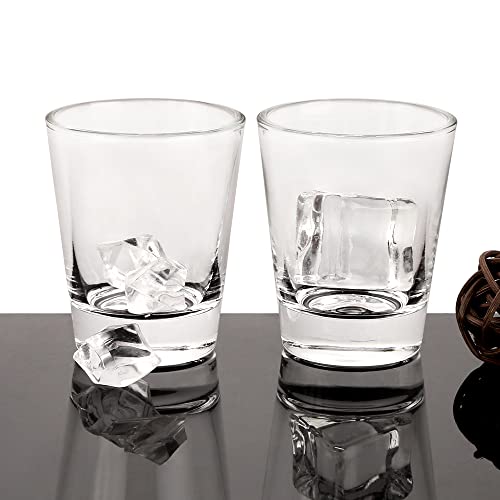 Heavy Base Shot Glasses - 1.5 oz Clear Glass Espresso Cups, 2 Pack
