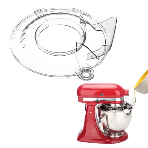 Wanyshapy Clear Pouring Shield for KitchenAid 4.5-5 Qt Tilt Head Mixer, Stainless Steel Bowl Accessory