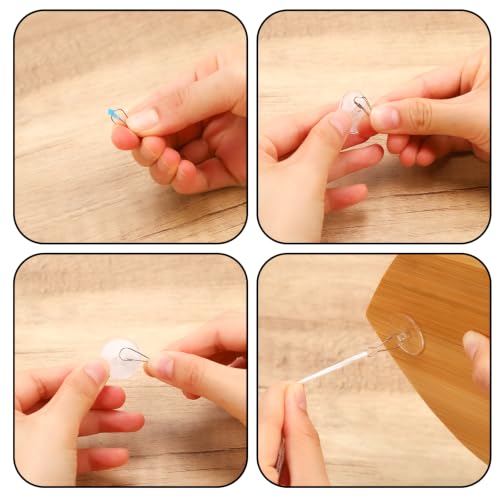 120 Pack Self-Adhesive Ceiling Hooks - No-Drill Clear Party Hanging Discs