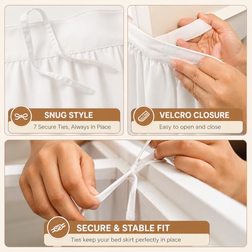 Twin XL Ruffled Dorm Bed Skirt - 32 Inch Extra Long Drop Dust Ruffle