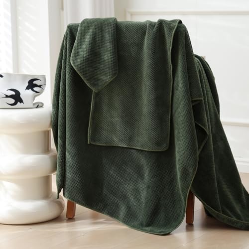6-Piece Oversized Bath Sheet Set, Extra Large Microfiber Towels, Olive Green