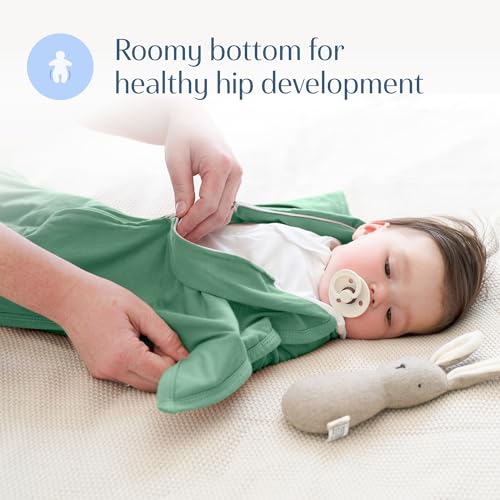 SleepingBaby Zipadee-Zip Baby Transition Swaddle Blanket - Basil, Small (4-8M)