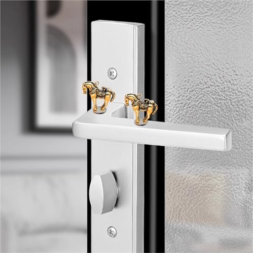 3-Piece Brass Horse Hinge Head Toppers Magnetic Decorative Accents