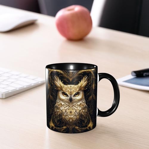 FyLybois Owl Coffee Mug 11oz Ceramic Cup with Handle – Funny Gift for Women