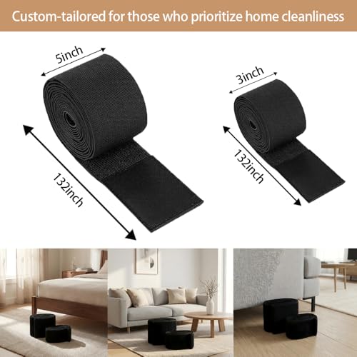 Soft Under Bed Blocker & Furniture Gap Filler for Pets & Toys - 5 in x 11 ft
