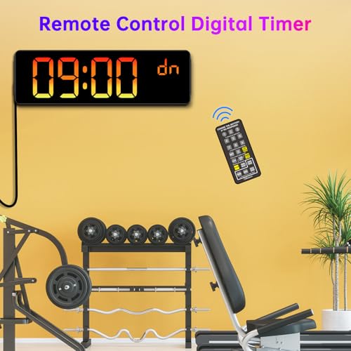 14.2-Inch Large LED Digital Wall Clock with Remote, RGB Color & Timer