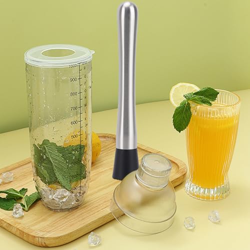 4 Pack Stainless Steel Cocktail Muddlers - 8.3 Inch Fruit & Herb Crusher for Bar & Home Use