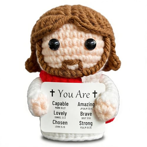 Handmade Crochet Jesus Doll - Emotional Support Christian Gift