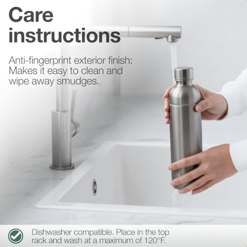 33 oz Stainless Steel Carbonator Bottle - Plastic-Free Reusable Carafe