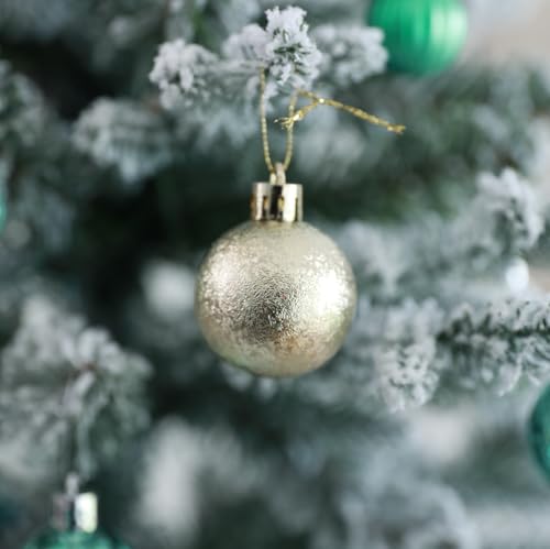 HipTree Champagne Gold Mini Baubles 30ct 1.18 Inch Xmas Halloween Tree Decor