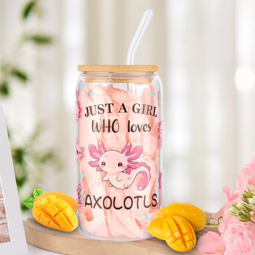 Axolotl Gift Set - Cute Gifts for Axolotl Lovers Including Mug, Tote, Socks, Jewelry & Notepad