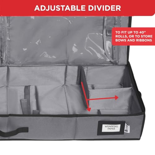 Wrapping Paper Storage Container Underbed Gift Wrap Organizer Grey