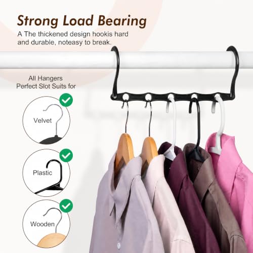 10 Pack Space Saving Hangers Black Plastic Closet Organizer