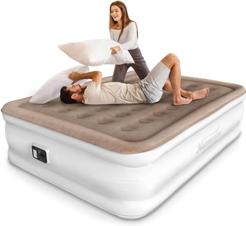 Queen Air Mattress with Built-in Pump - Fast Inflation, Waterproof