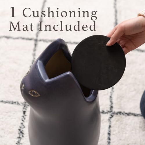 Ceramic Cat Umbrella Stand, Decorative Entryway Umbrella Holder, Black