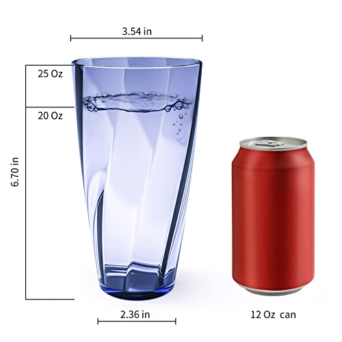 Alaiselit 6-Pack 25oz Unbreakable Plastic Tumblers - BPA-Free Water Glasses for Indoor & Outdoor Use
