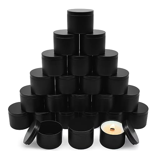 8oz Candle Tins - 24-Pack Metal Containers with Lids for DIY