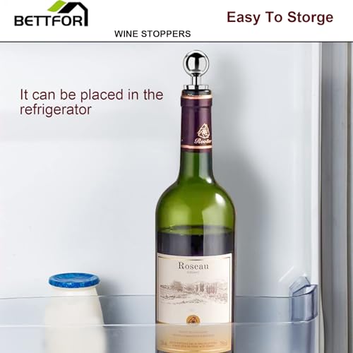 Reusable Vacuum Wine Bottle Stoppers - 3-Pack Leak-Proof Wine Savers (Silver)
