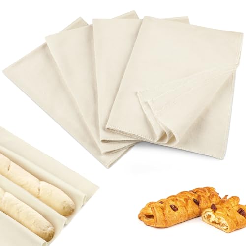 4-Pack Natural Cotton Bread Proofing Towels - 14x18.8 Inch Sourdough Cloth