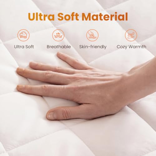 Queen Heated Mattress Pad with Dual Control & 12 Heat Settings