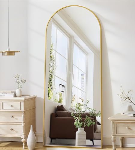 71"x26" Arched Full Length Mirror – Standing Floor Mirror with Gold Frame