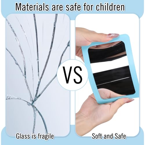 18 Pcs Small Pastel Mirrors for Kids, 4 x 6 Inch Unbreakable Acrylic Mirror