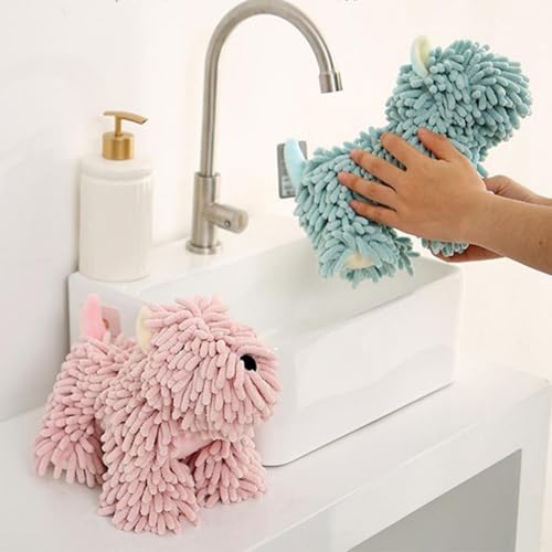 Soft Chenille Hand Towel Ball - Absorbent Cartoon Puppy Bathroom Decor