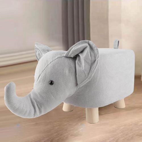 Elephant Shaped Animal Footstool, Kids Ottoman for Bedroom and Nursery Decor