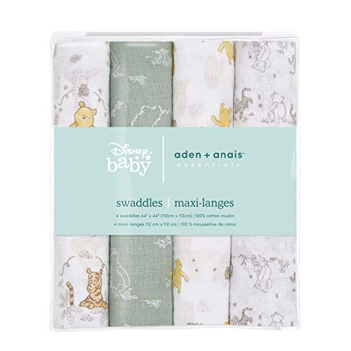 aden + anais Essentials Disney Cotton Muslin Swaddle Blankets (4-Pack)