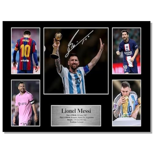 Messi Signed Soccer Poster Canvas Art Print Wall Decor for Boys Bedroom