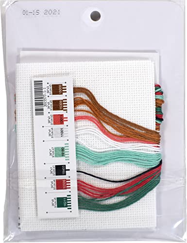 Christmas Cross Stitch Kit 14 Count White Aida 5x7 Inches Holiday Decor