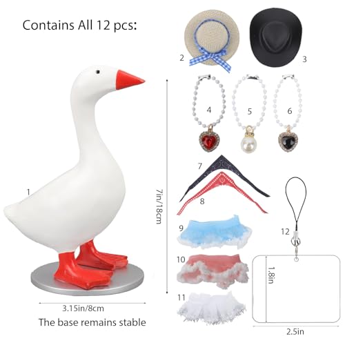 Magnetic Goose Key Holder - 7-Inch Decorative Desktop Figurine with 4 Outfits