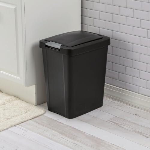 7.5 Gallon Slim TouchTop Wastebasket Black Trash Can
