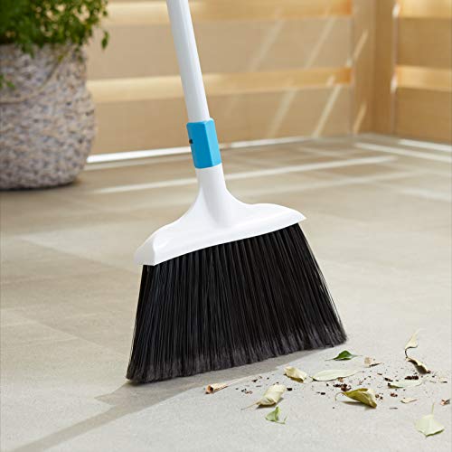 Heavy-Duty Outdoor Floor Broom with Stiff Bristles & 3-Piece Handle