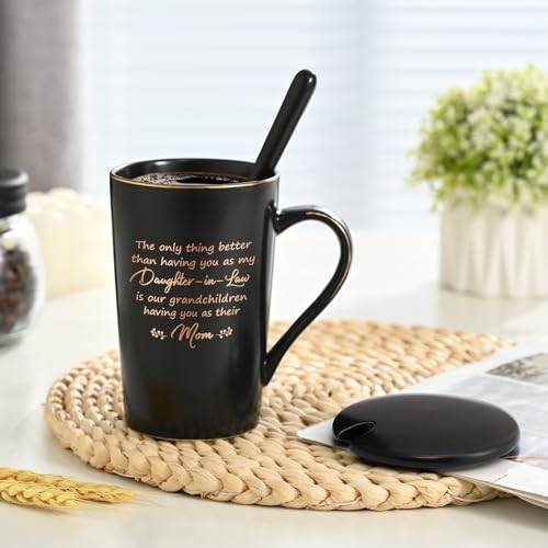YHRJWN Daughter-in-Law Gift Mug - Only Thing Better Than Having You - Black, 14 Oz Mother’s Day & Gift