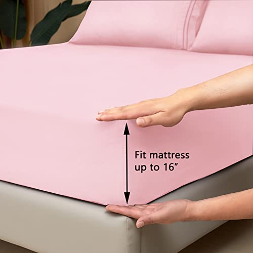 Mejoroom Queen Bed Sheet Set - 4 Piece Soft Microfiber Deep Pocket Sheets