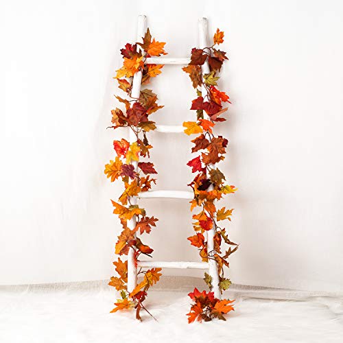Artificial Fall Maple Leaf Garland 2-Pack - 11.8ft Autumn Foliage Decor