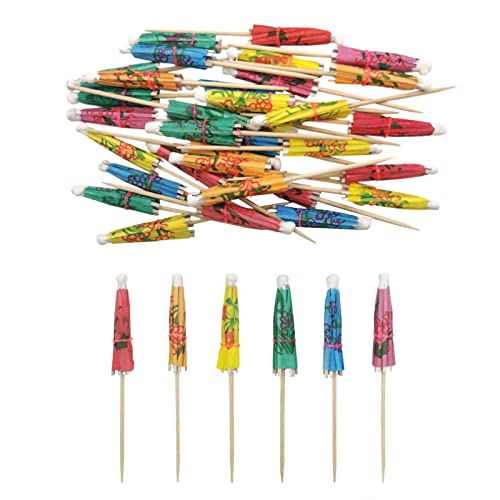 BLUE TOP 144 Pack 4-Inch Colorful Cocktail Umbrella Picks for Drinks & Food