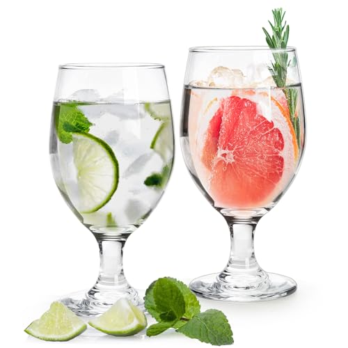 13-Ounce Goblet Party Glasses, Set of 12 Clear Beverage Glasses
