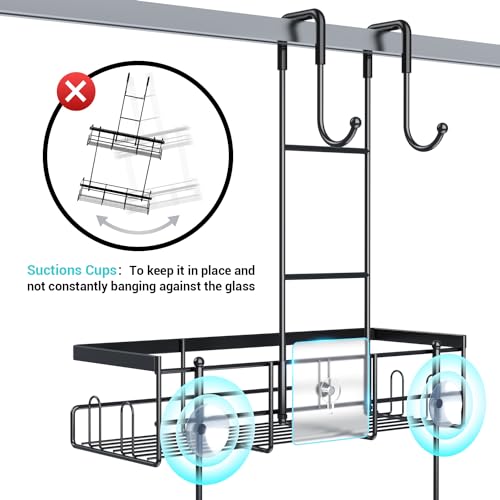 Over the Door Shower Caddy Hanging Rustproof Organizer with Hooks