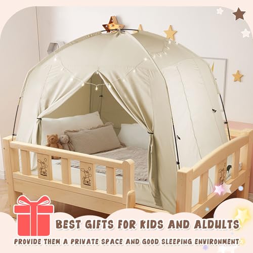 Queen Size Bed Tent - Breathable Blackout Privacy Canopy for Bed or Floor
