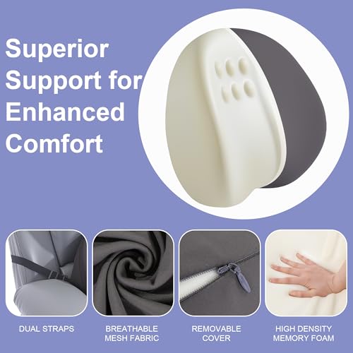 Ergonomic Lumbar Support Pillow for Recliners - Memory Foam with Cooling Cover
