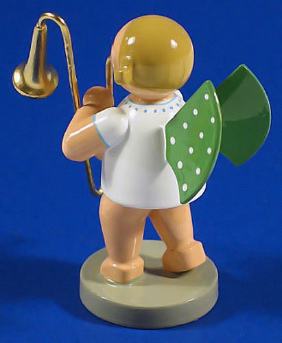 Wendt & Kühn Hand-Painted German Angel Figurine with Trombone, Collectible Decor
