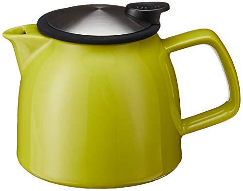 FORLIFE Lime Ceramic Teapot with Basket Infuser 26oz, Lead-Free Kitchen