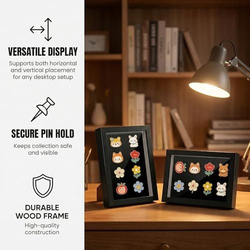 4x6 Shadow Box Display Case for Enamel Pins, Flowers, and Collectibles