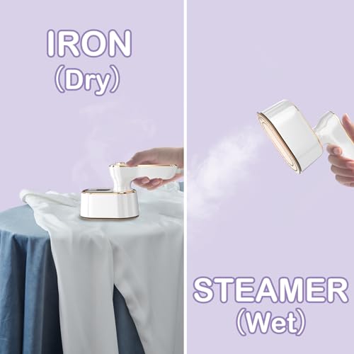 Quuejenl Mini Portable Travel Steam Iron and Garment Steamer for Clothes
